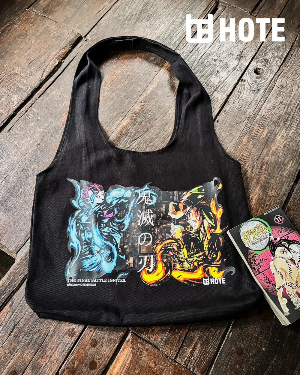 HOTEbag Demon Slayer flat lay